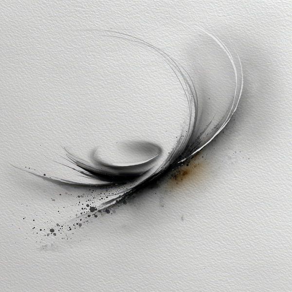 Title Ink Circle Galaxy Speckles Japanese Zen Art Poster Wall Art by Beeld Creaties Ed Steenhoek | Photography and Artificial Images