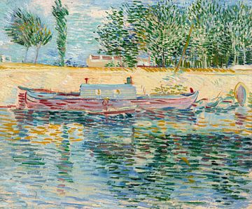 Oever van de Seine met boten, Vincent van Gogh