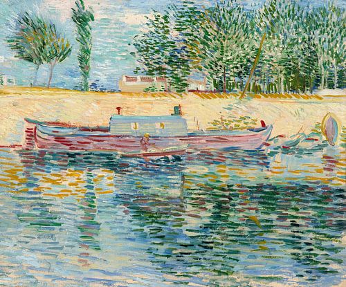 Oever van de Seine met boten, Vincent van Gogh