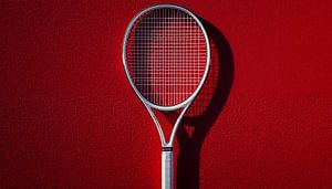 Tennis racket on the court