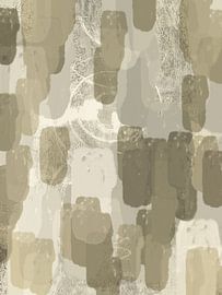 Abstract brush strokes in neutral beige, taupe and white. by Dina Dankers
