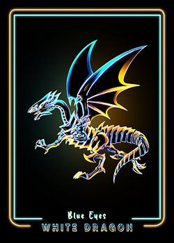 Blauwe ogen witte draak