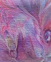 Acrylic pouring red pink blue by Angelique van 't Riet thumbnail