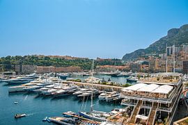 Superyachts in the Monaco harbour during summer by Sjoerd van der Wal Photography