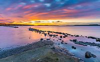 Langzeitbelichtung des Sonnenuntergangs am Veerse Meer von Jan Poppe Miniaturansicht