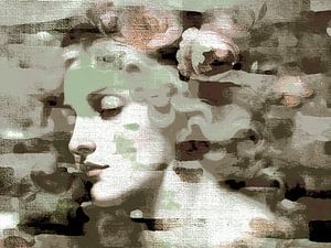 Modernes, abstraktes Portrait in sanften Farben