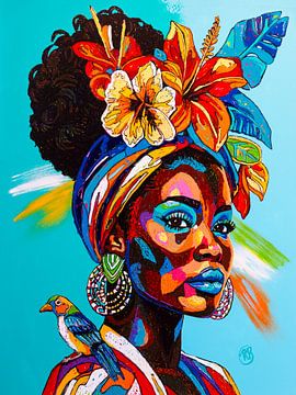 Zij die met de wind praat van Happy Paintings / Renata Rolefes Art