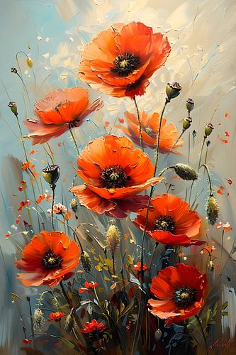 Klaproos Schilderij | Schilderij met Klaprozen | Schilderij Bloemen