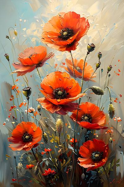 Peinture de coquelicots | Peinture de coquelicots | Peinture de fleurs par AiArtLand
