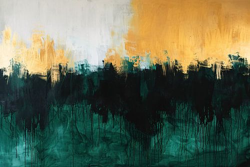 Abstract schilderij met dynamische kleurrijke accenten