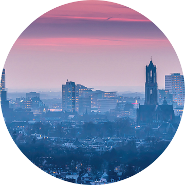 Zonsondergang Skyline Utrecht van Mart Gombert