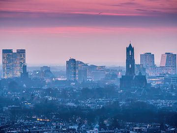 Zonsondergang Skyline Utrecht van Mart Gombert