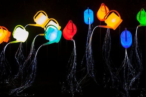 Lichtkunstwerk &#039;Guardian Angels&#039; tijdens GLOW Eindhoven