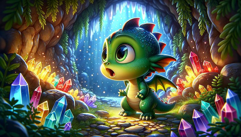 Neugieriger Drache entdeckt geheimen Kristallpfad von artefacti
