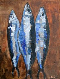 Trois Sardinen von Mieke Daenen