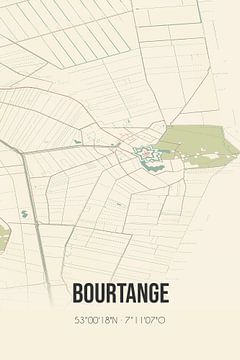 Vintage landkaart van Bourtange (Groningen) van Rezona