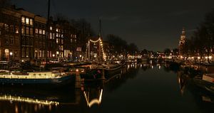Amsterdam Waalseilandgracht mit Montelbaanstoren