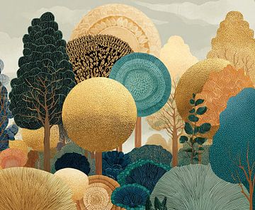 Golden Trees | Nature's Glittering Embrace by Flower Studio