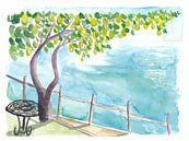 Blick auf die Amalfiküste mit Zitronenbaumgarten von Markus Bleichner Miniaturansicht