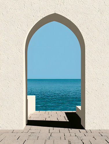 Mediterranean Stone Archway View
