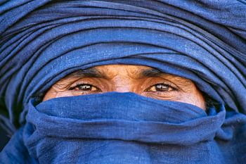 Algérie, près de Djanet, désert du Sahara.  Homme touareg. Portrait.