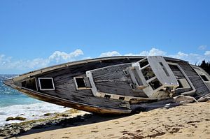 Gestrandete Segelyacht auf Klein Curaçao