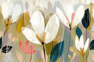Field of flowers, illustration by Japandi Art Studio