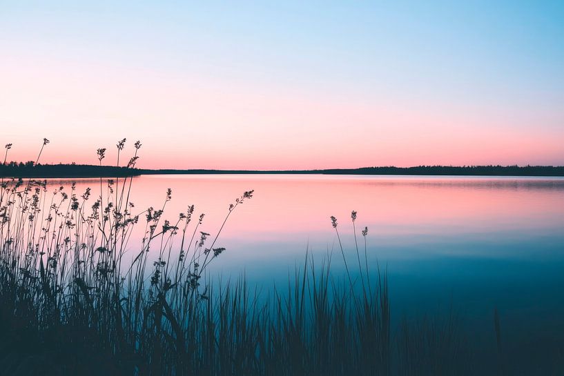 Lake shore at dusk by Poster Art Shop