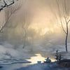 Zonsopgang op een wintermorgen van Harmanna Digital Art