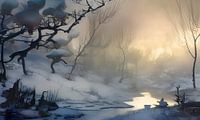 Zonsopgang op een wintermorgen van Harmanna Digital Art thumbnail