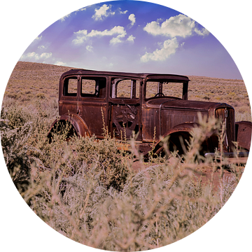 Route 66, Studebaker wrak bij Painted Desert, Arizona USA van Gert Hilbink
