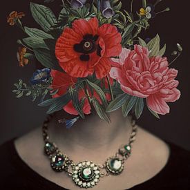Zelfportret met bloemen 15 (incognito) van toon joosen