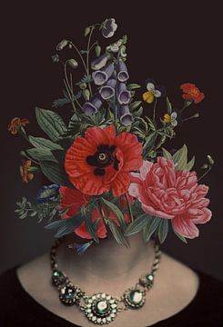 Zelfportret met bloemen 15 (incognito)