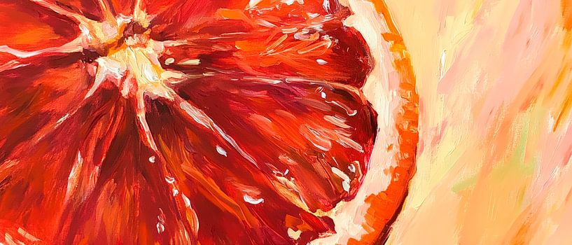 Orange sanguine en jeu de couleurs - Intensité fruitée par Poster Art Shop