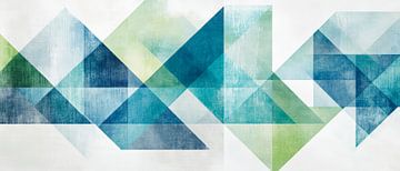 Geometric harmony in blue and green by Poster Art Shop