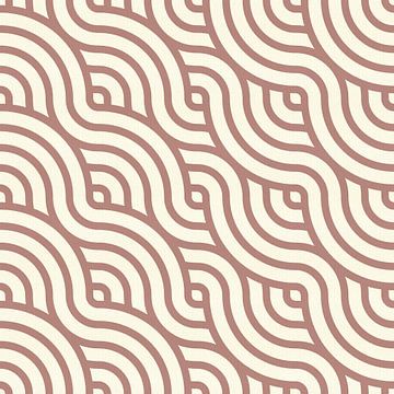 Japans golfpatroon in roze terra en wit. Zen kunst van Abstract Minimalist Art