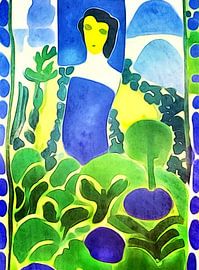 Frau in blau