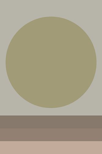 Abstract landscape in neutral colors. Sun and horizon