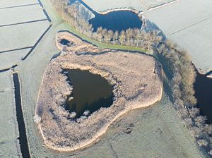 Zuiderzee-Deich Zwartendijk bei Kampen von oben gesehen
