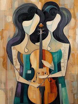 violin-playing women by PixelPrestige