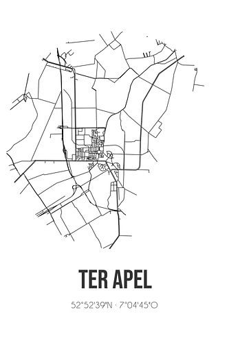 Ter Apel (Groningen) | Landkaart | Zwart-wit