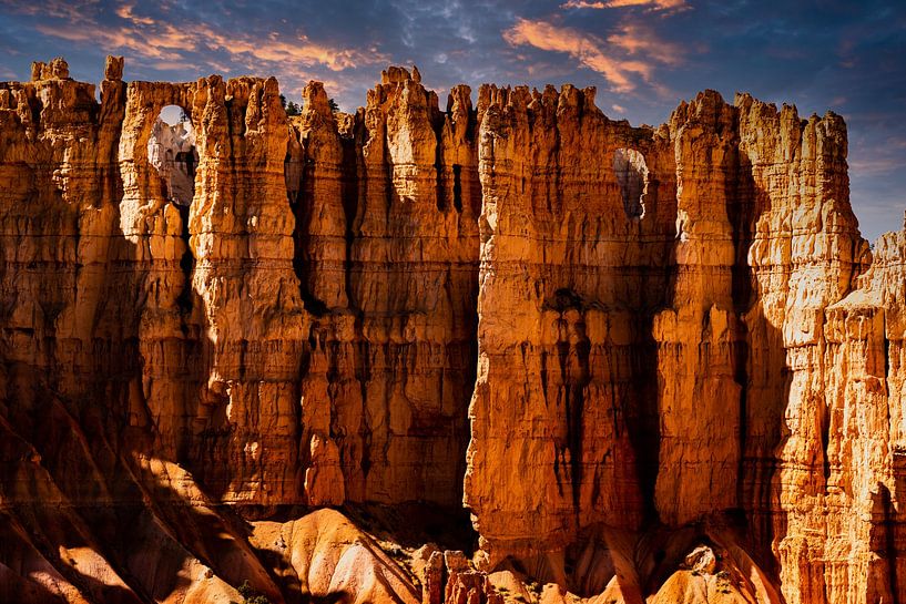 Natural wonder Hoodoos with thunderclouds at Bryce Canyon National Park in Utah USA by Dieter Walther