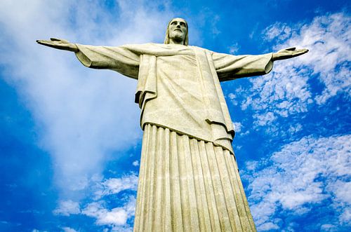 Christusbeeld Cristo Redentor op Corcovado in Rio de Janeiro Brazilië