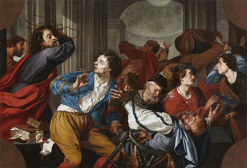 Christ driving the Money Changers from the Temple, Theodoor Rombouts by Masterful Masters