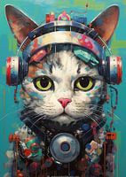 Cat with VR headset