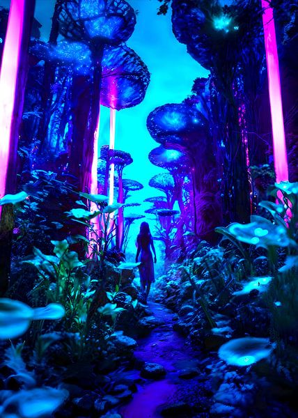 Woman the jungle blue by Kosan Can