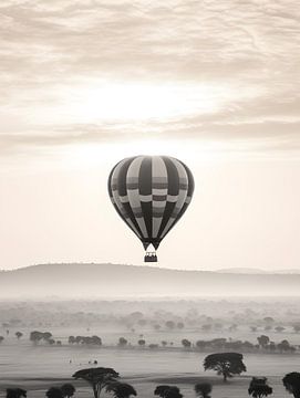Luchtballonnen in Afrika, zwart-wit V1 van drdigitaldesign