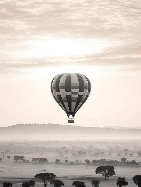 Luchtballonnen in Afrika, zwart-wit V1 van drdigitaldesign