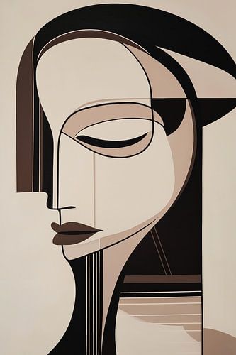 Woman abstract in brown tones