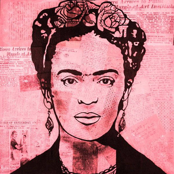 FRIDA Flowers "Red by Kathleen Artist Fine Art
